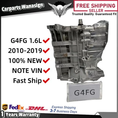 Short Block Engine Assembly For Kia Seltos Hyundai Accent G4FG 1.6L 2010-19 DOHC - Image 1 of 4