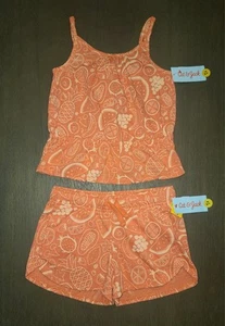 NEW GIRLS CAT & JACK ORANGE FRUIT SHORT SET OUTFIT SIZE M 8 - Picture 1 of 5