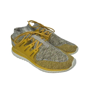 Adidas Shoes  Mens Sz 10 TUBULAR NOVA Primeknit Sneakers Grey Yellow BB8407 b - Picture 1 of 10