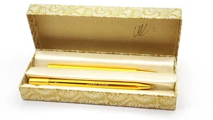 VINTAGE MINI CONWAY STEWART BALLPOINT PEN AND PENCIL SET IN ROLLED GOLD ENGLAND - Picture 1 of 7