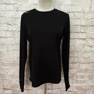 RLX Top Women M Ralph Lauren MTN PHASE Base Layer Black Thumb Holes - Picture 1 of 5