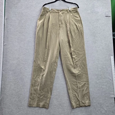 Tommy Bahama Men Pants 32 Khaki Silk Dress Pants Classic Button 30" Inseam - Image 1 of 4