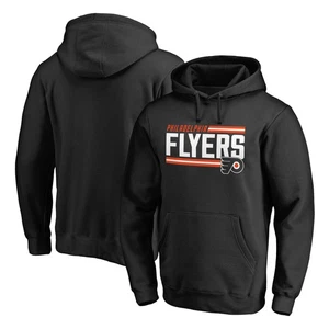 Men's Black Philadelphia Flyers Iconic Collection On Side Stripe Pullover Hoodie - Picture 1 of 3