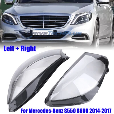 2x Headlight Lamp Cover Frame Lens Shell for Mercedes-Benz S550 S600 2014 - 2017 - Image 1 of 4