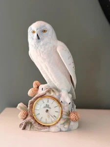 1990 The Snowy Owl Fine Porcelain Clock Franklin Mint Raymond Watson Rare - Picture 1 of 11