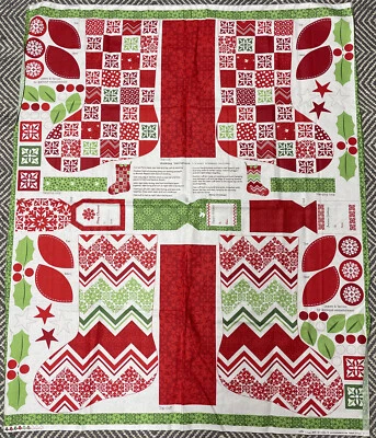 Christmas Fabric Panel - Joy Kate Spain Christmas Stocking Moda Cotton #27121 - Image 1 of 4