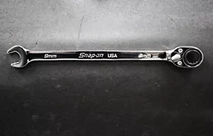 New Snap On SOXRRM9A 9 mm 12 pt Flank Drive Plus Reversible Ratcheting Wrench - Picture 1 of 2