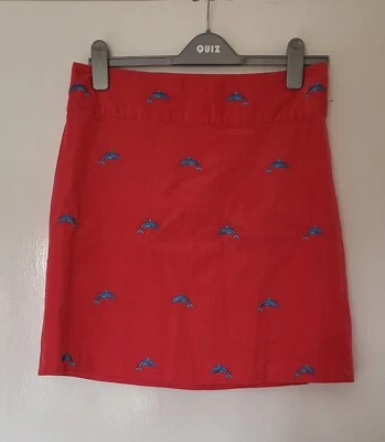 falda corta roja náufraga con delfines para dama, talla 4 EE. UU., 8-10 Foto 1 de 3