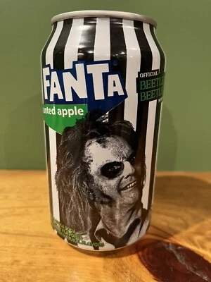 BEETLEJUICE FANTA HAUNTED APPLE-ONE FULL Unopened 12oz Can Ltd Edition Original - Image 1 of 4