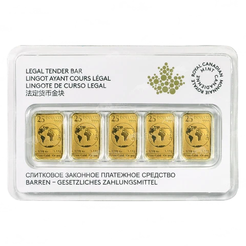1/2 oz (5 x 1/10 oz) Random Year Legal Tender Gold Bar | Royal Canadian Mint Cover