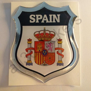 Pegatina España Emblema Escudo de Armas 3D Resina Cúpula Gel Calcomanía de Vinilo Coche Moto - Imagen 1 de 3