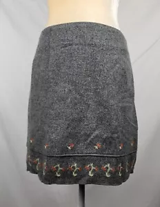 American Eagle Outfitters Women's Wool Boho Artsy Embroidered Skirt sz 4 - Imagen 1 de 7