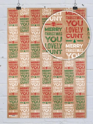 BRAINBOX CANDY OFFERTA Rude Natale Confezione Regalo Offensiva Natale Carta da Imballaggio Sfacciata Umorismo Adulto