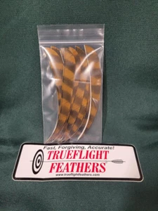 Trueflight Feathers 5 inch Parabolic Right Wing Brown Barred Dozen pack  - Picture 1 of 2