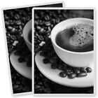 2 x Vinyl Stickers 7x10cm - BW - Coffee Cup & Beans Cafe Shop  #42710