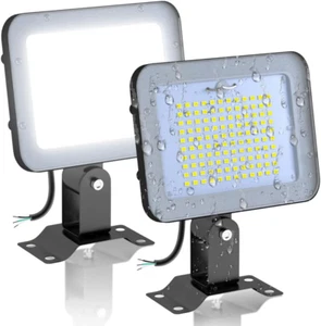 2-Pack 30W LED Flood Lights 110V Outdoor IP65 Waterproof 3 Adjustable Angle 4980 - Picture 1 of 7