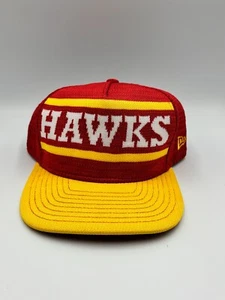 Cappello Atlanta Hawks SnapBack Basket Rosso Giallo Maglia Retro Maglia Maglia NUOVO - Foto 1 di 8
