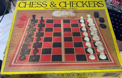 Juego de ajedrez y damas vintage Whitman Western Publishing Co. 1974 Foto 1 de 4