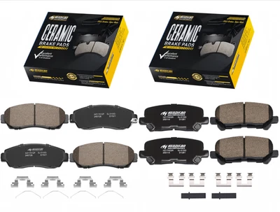 Pastilhas de freio dianteiras e traseiras de cerâmica com hardware para 2011 - 2017 Honda Odyssey - Imagem 1 de 4