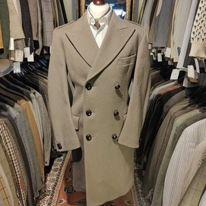 Cappotto soprabito uomo vintage CROMBIE grande 42R pea tweed stile Harris lana militare - Foto 1 di 23