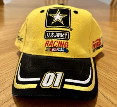 Boné de beisebol ajustável amarelo e preto NASCAR Racing exército dos EUA - Imagem 1 de 4