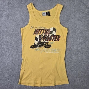 Harley Davidson Shirt Damen Extra Large Gelb Racerback Tank Top Hotter Faster - Bild 1 von 8