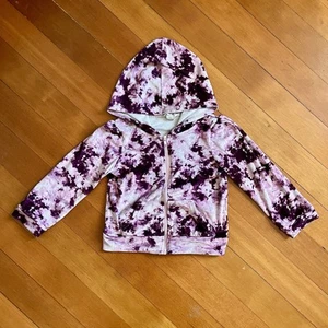 Emma & Elsa Purple Tie Dye Girls Zip Up Hoodie, Size 5 - Picture 1 of 7