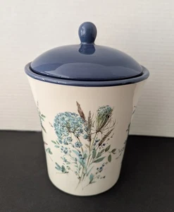 Certified International Lisa Audit Art 48 oz Bohemian Blue Hydrangea Canister - Picture 1 of 20