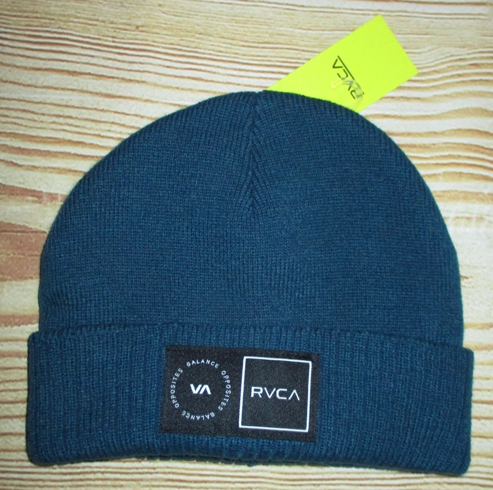 MENS RVCA TEAL BEANIE HAT ONE SIZE - Image 1 of 1