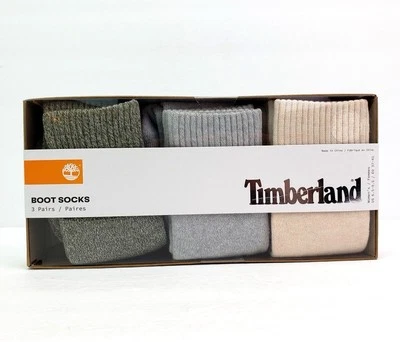 NEW Timberland Womens Sz 6.5-9.5 Blue Gray Pink Boot Socks Set 3 Pack Gift NIB - Image 1 of 4