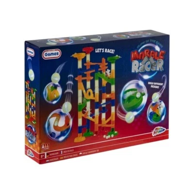 GRAFIX Murmelbahn Kugelbahn Konstruktionsbausteine Motorikspielzeug nachtleuchtend groß