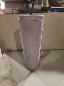 Starbucks 2021 Valentines Day, Lilac Lavender Purple Grid Studded Tumbler As Is - Bild 1 von 12