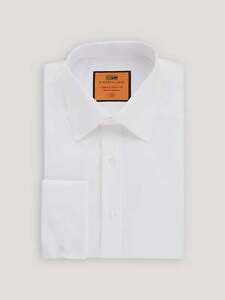 Poplin Dress Shirt | Classic Fit | French Cuff | 100% Cotton | Color White