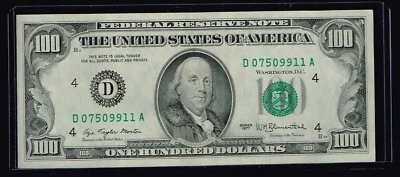 $100 1977 Cleveland FRN. GEM Uncirculated Note - Image 1 of 2