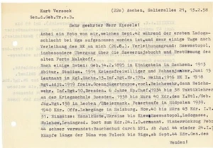 Kurt Versock-TLS from 1958 (General Mountain Troops/Knight's Cross) - Picture 1 of 2