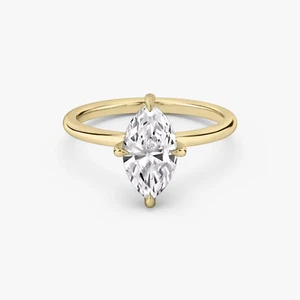 2 Ct Marquise Cut Lab Grown Diamond Hidden Halo Engagement Ring 14k Yellow Gold - Picture 1 of 4