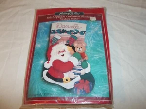 Vtg New Bucilla Stocking Kit 84180 Felt Applique 18" Santa Xmas Holiday - Picture 1 of 8