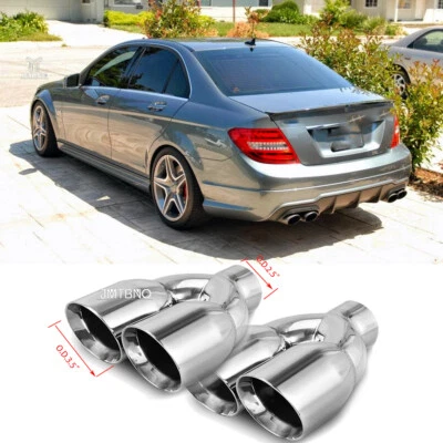 Punta de escape cuádruple de 2,5" entrada 3,5" salida para Mercedes-Benz W204 W211 W214 clase C AMG Foto 1 de 4