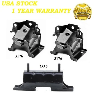 3 件装前置电机和变速器安装 适合 2001 - 2006 雪佛兰 SILVERADO 3500 8.1L — 第 1/4 张图片