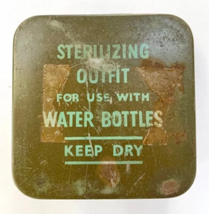 WW2 British Army Water Bottle Sterilizing Outfit Tin - Picture 1 of 3