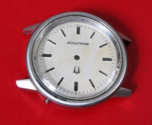 VINTAGE BULOVA ACCUTRON N2 SILVER TONE ORIGINAL CASE DIAL CRYSTAL NOS RARE !! - Picture 1 of 2