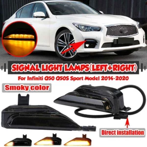 Luz antiniebla señal de giro inferior con parachoques delantero de humo para Infiniti Q50 Sport 2014-2020 - Imagen 1 de 14