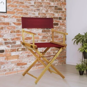 Casual Home Natural Frame/Burgundy Canvas 18" Classic Height Directors-Chairs - Picture 1 of 7