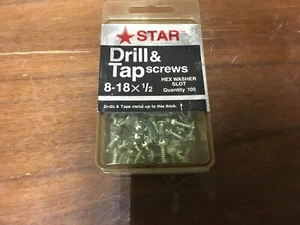 100 Stück Box mit 8-18 x 1/2 Zoll Sechskantbohrer/Bohrschrauber Blechschrauben - Bild 1 von 3