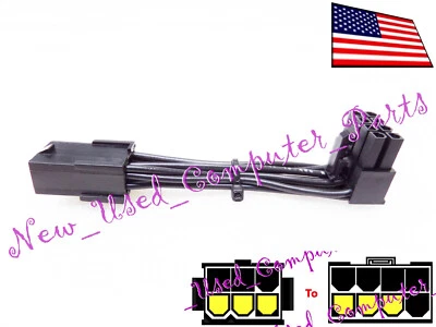 🔥 (11mm) Low Profile Female 6-Pin to 90° Inverted 8-Pin Male PCI-E Power Cable - Image 1 of 4