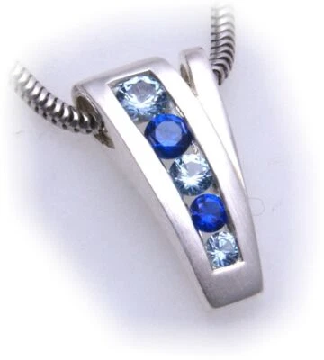 Rimorchio Vero Argento 925 Con Spinello Blu Opaco Argento Sterling - Immagine 1 di 2