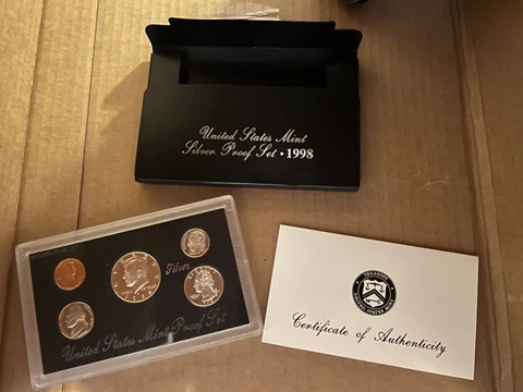 1998-S United States Mint SILVER Proof Set w/ COA Cover