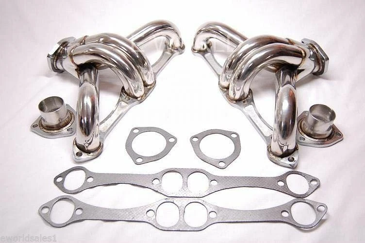 Stainless SBC FOR Chevy GM Street Rod Sport Hugger Headers Manifolds Exhaust  - Image 1 of 1