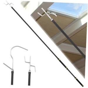 Clothes Hook Pole Heavy Duty,32 to 80Inch High Reach Garment Hook Frosted Tube - Picture 1 of 8