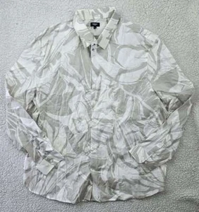 EXPRESS Dress Shirt Men's Size XXL 2XL SLIM 1MX White & Gray Floral NWT! - Picture 1 of 3
